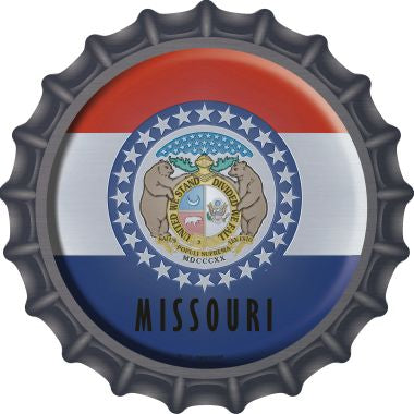 Missouri State Flag Novelty Metal Bottle Cap 12 Inch Sign