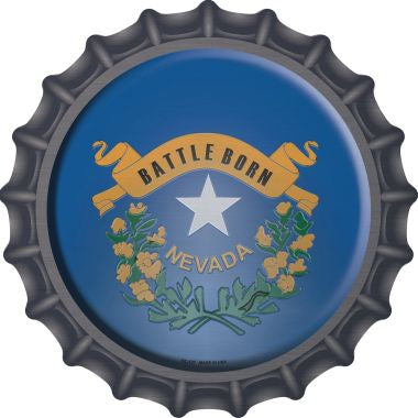 Nevada State Flag Novelty Metal Bottle Cap 12 Inch Sign