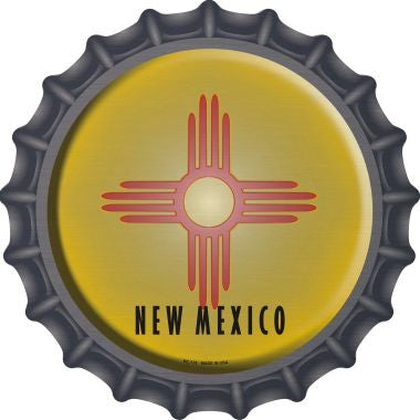 New Mexico State Flag Novelty Metal Bottle Cap 12 Inch Sign