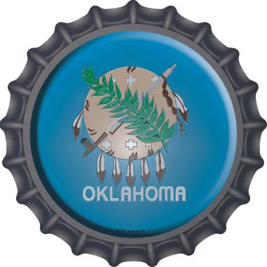 Oklahoma State Flag Novelty Metal Bottle Cap 12 Inch Sign