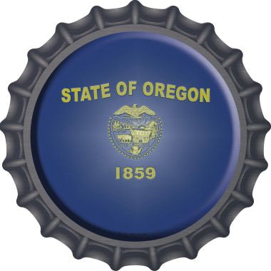 Oregon State Flag Novelty Metal Bottle Cap 12 Inch Sign