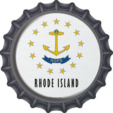 Rhode Island State Flag Novelty Metal Bottle Cap 12 Inch Sign