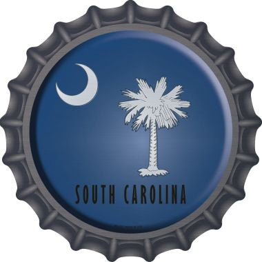 South Carolina State Flag Novelty Metal Bottle Cap 12 Inch Sign