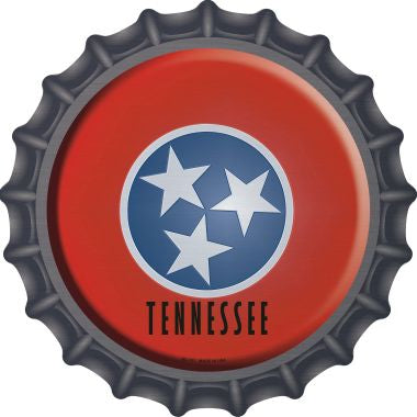 Tennessee State Flag Novelty Metal Bottle Cap 12 Inch Sign