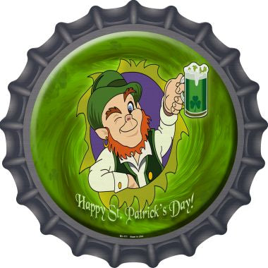Happy St. Patricks Day Novelty Metal Bottle Cap Sign