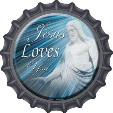 Jesus Loves You Novelty Metal Bottle Cap BC-176