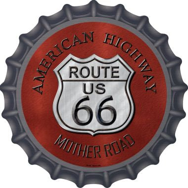Route 66 American Highway Novelty Metal Bottle Cap 12 Inch Sign