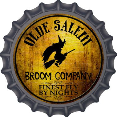 Salem Broom Company Novelty Metal Bottle Cap 12 Inch Sign