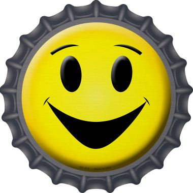 Yellow Smiling Face Novelty Metal Bottle Cap BC-515