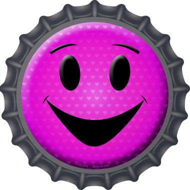 Pink Smiling Face Novelty Metal Bottle Cap BC-516