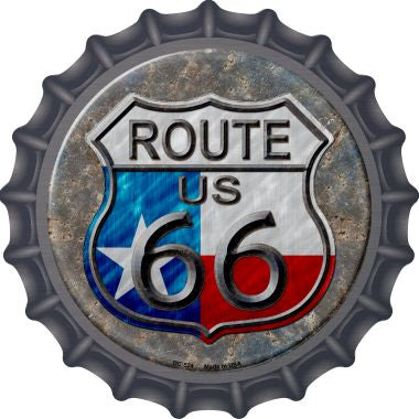 Texas Route 66 Novelty Metal Bottle Cap BC-524