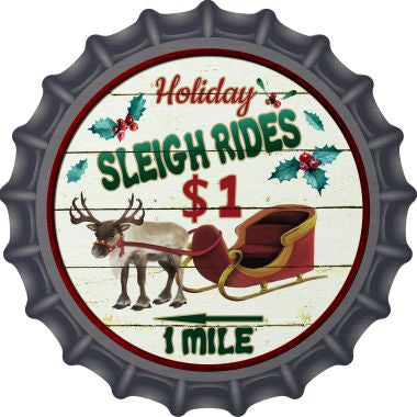 Sleigh Rides Novelty Metal Bottle Cap BC-588