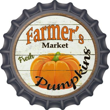 Farmers Market Pumpkins Novelty Metal Bottle Cap 12 Inch Sign