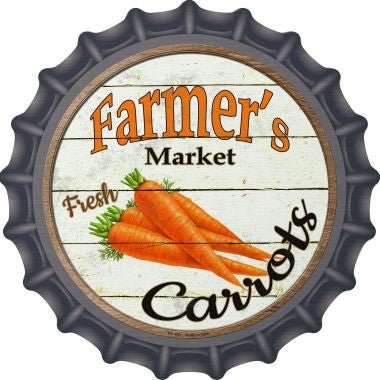 Farmers Market Carrots Novelty Metal Bottle Cap 12 Inch Sign