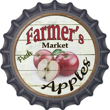 Farmers Market Apples Novelty Metal Bottle Cap 12 Inch Sign