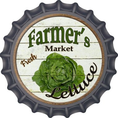 Farmers Market Lettuce Novelty Metal Bottle Cap 12 Inch Sign