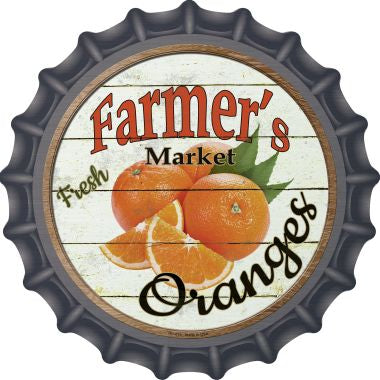 Farmers Market Oranges Novelty Metal Bottle Cap 12 Inch Sign