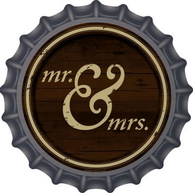 Mr And Mrs Novelty Metal Bottle Cap BC-654