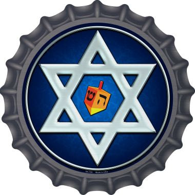 Hanukkah Star And Dreidel Novelty Metal Bottle Cap BC-725