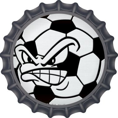Angry Soccer Ball Novelty Metal Bottle Cap