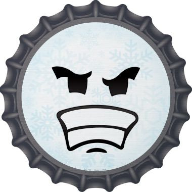 Angry Face Snowflake Novelty Metal Bottle Cap 12 Inch sign