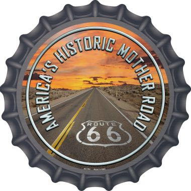 Mother Road Route 66 Novelty Metal Bottle Cap 12 Inch Sign