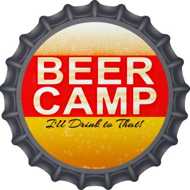 Beer Camp Novelty Metal Bottle Cap 12 Inch Sign