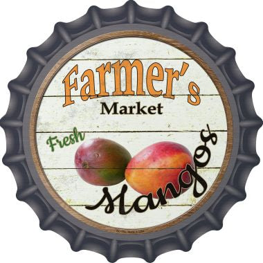 Farmers Market Mangos Novelty Metal Bottle Cap 12 Inch Sign