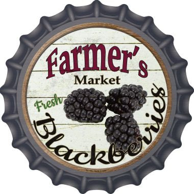 Farmers Market Black Berries Novelty Metal Bottle Cap 12 Inch Sign