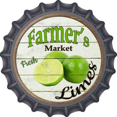 Farmers Market Limes Novelty Metal Bottle Cap 12 Inch Sign