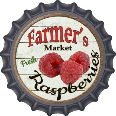 Farmers Market Raspberries Novelty Metal Bottle Cap 12 Inch Sign