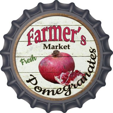 Farmers Market Pomegranates Novelty Metal Bottle Cap 12 Inch Sign