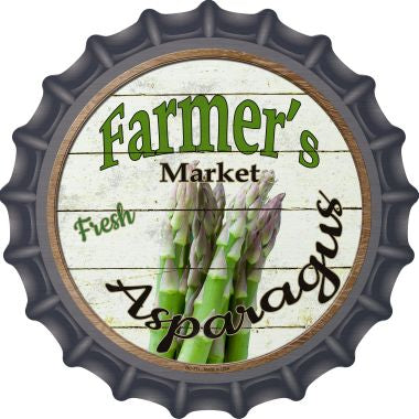 Farmers Market Asparagus Novelty Metal Bottle Cap 12 Inch Sign