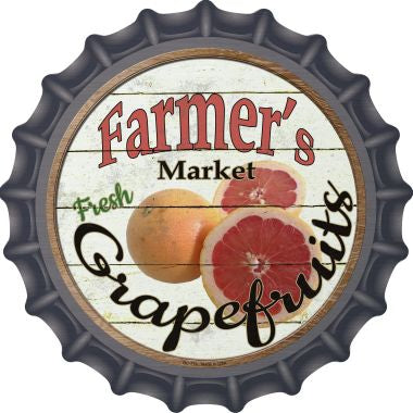 Farmers Market Grapefruits Novelty Metal Bottle Cap 12 Inch Sign