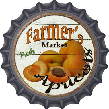 Farmers Market Apricots Novelty Metal Bottle Cap 12 Inch Sign