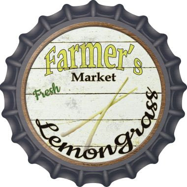 Farmers Market Lemongrass Novelty Metal Bottle Cap 12 Inch Sign
