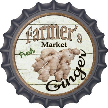 Farmers Market Ginger Novelty Metal Bottle Cap 12 Inch Sign