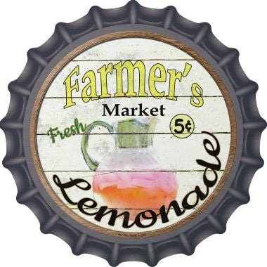 Farmers Market Lemonade Novelty Metal Bottle Cap 12 Inch Sign