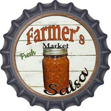 Farmers Market Salsa Novelty Metal Bottle Cap 12 Inch Sign