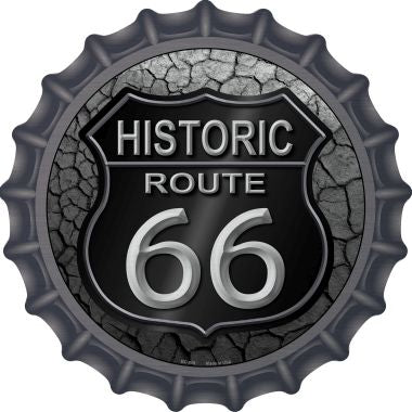 Historic Route 66 Novelty Metal Bottle Cap 12 Inch Sign