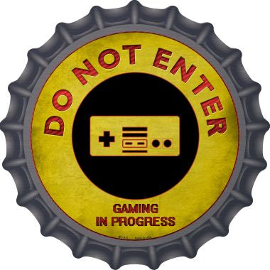 Do Not Enter NES Gaming In Progress Novelty Metal Bottle Cap 12 Inch Sign
