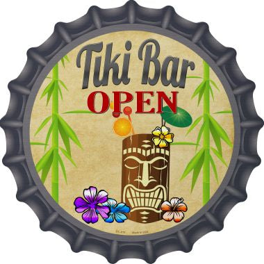 Tiki Bar Open Novelty Metal Novelty Metal Bottle Cap BC-815