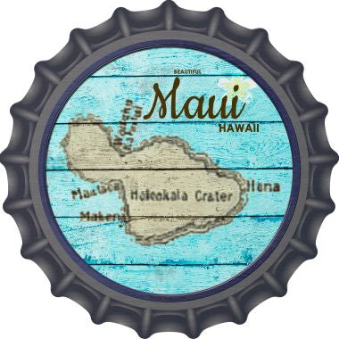 Maui Hawaii Map Novelty Metal Bottle Cap BC-819