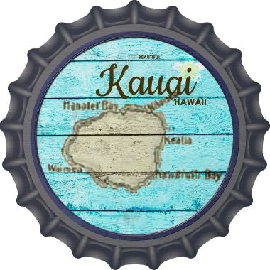 Kauai Hawaii Map Novelty Metal Bottle Cap BC-821