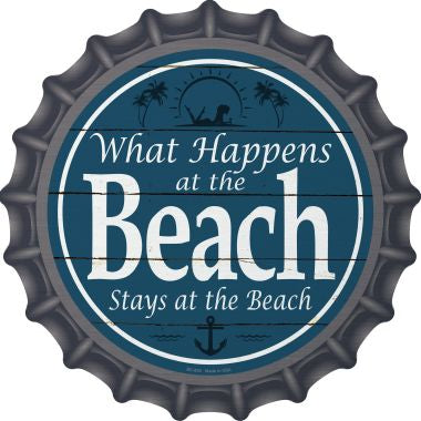 Happens At The Beach Stays At The Beach Novelty Metal Bottle Cap BC-830