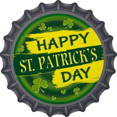 Happy St. Patrick's Day Novelty Metal Bottle Cap Sign