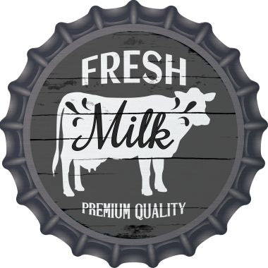 Fresh Milk Premium Quality Novelty Metal Bottle Cap 12 Inch Sign