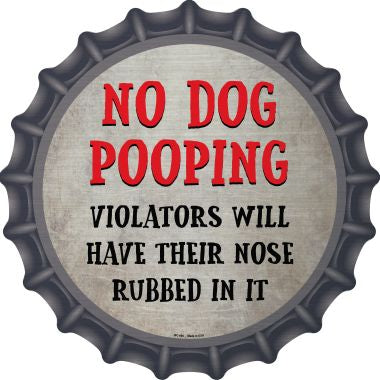 No Dog Pooping Novelty Metal Bottle Cap BC-868