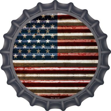 American Flag Novelty Metal Bottle Cap 12 Inch Sign