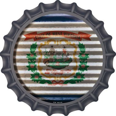 West Virginia Flag Corrugated Effect Novelty Metal Bottle Cap BC-958